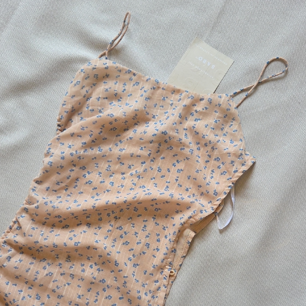 Sabo Peach Floral Mini Bluebell Nara Dress size Small